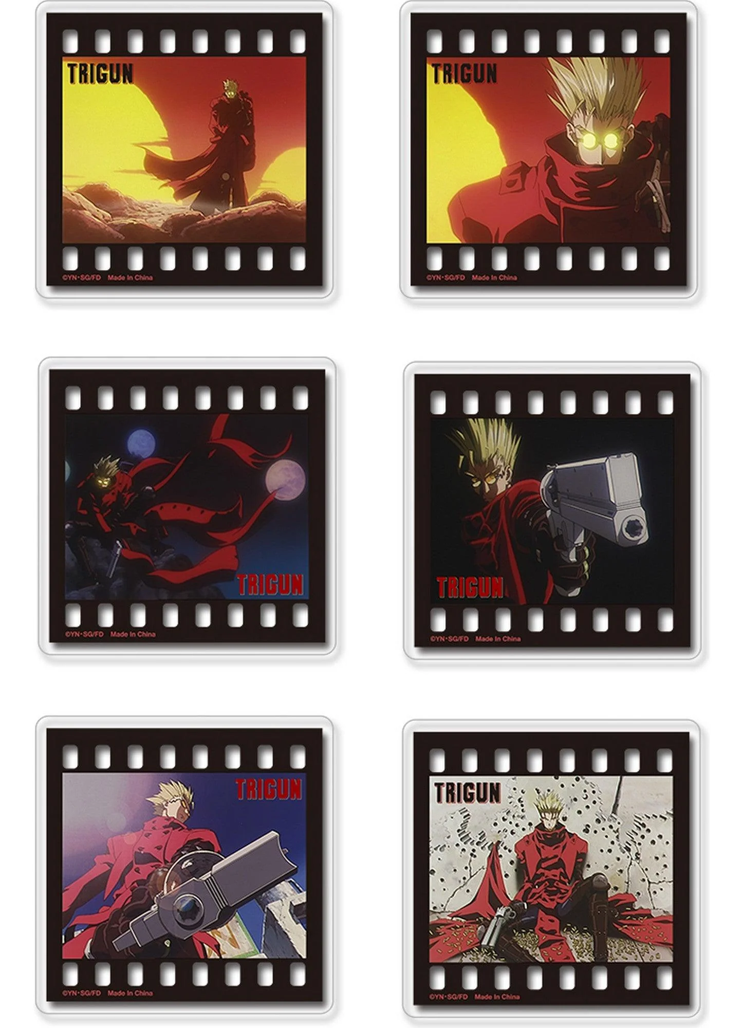 Trigun - Op Screenshot Transparent Die-Cut Sticker Set