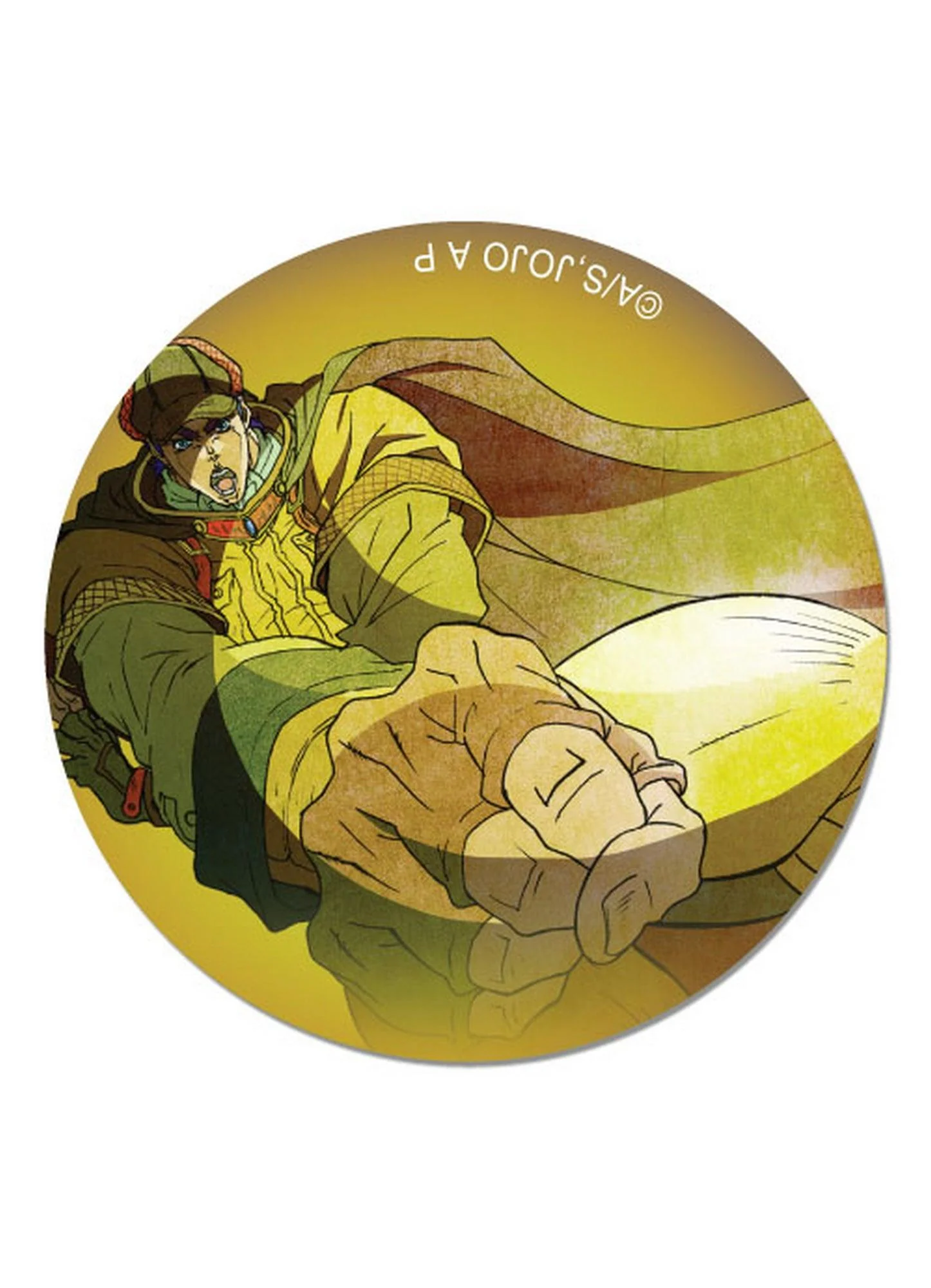 Jojo's Bizarre Adventure - Jonathan Joestar Yellow Background Button
