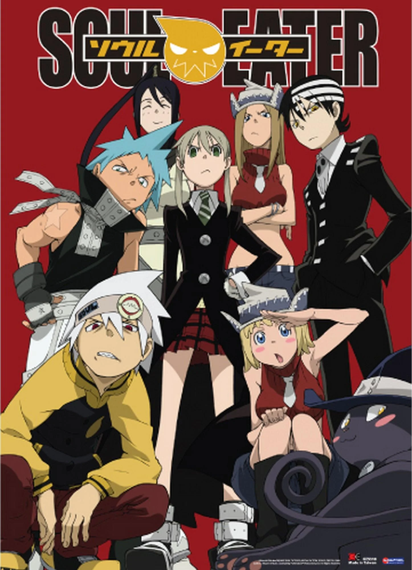 Soul Eater - Red Background Fabric Poster